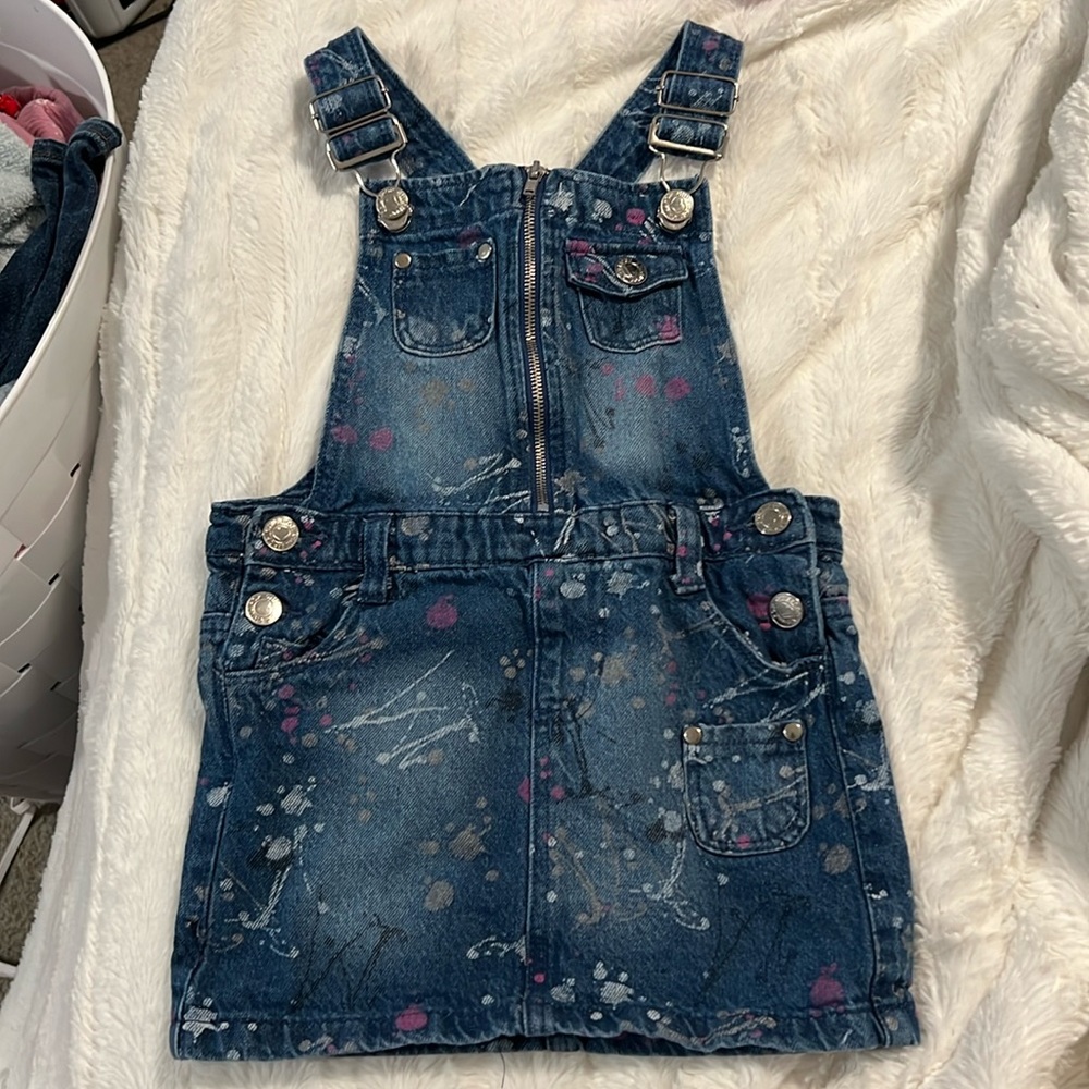 Chillipop girls denim overall skirt size 4